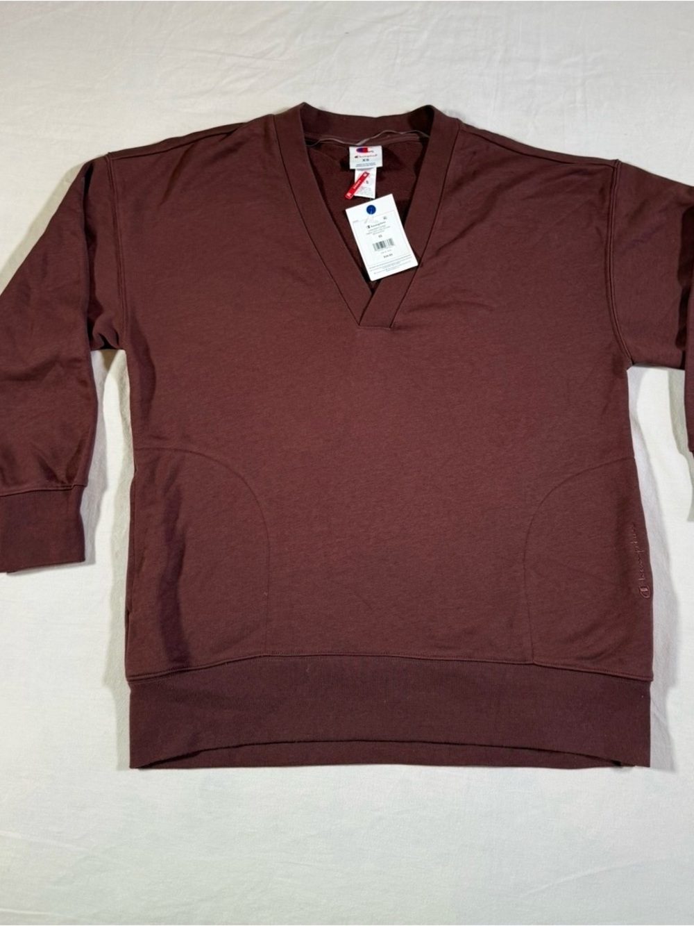 Champion Men’s V-Neck Pullover Sweater - Burgundy